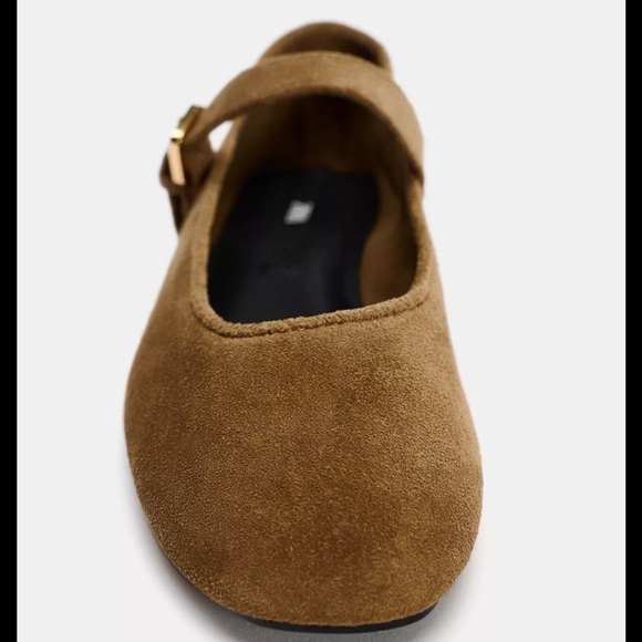 Zara Women's Brown Mary Jane Flats - Picture 6 of 10